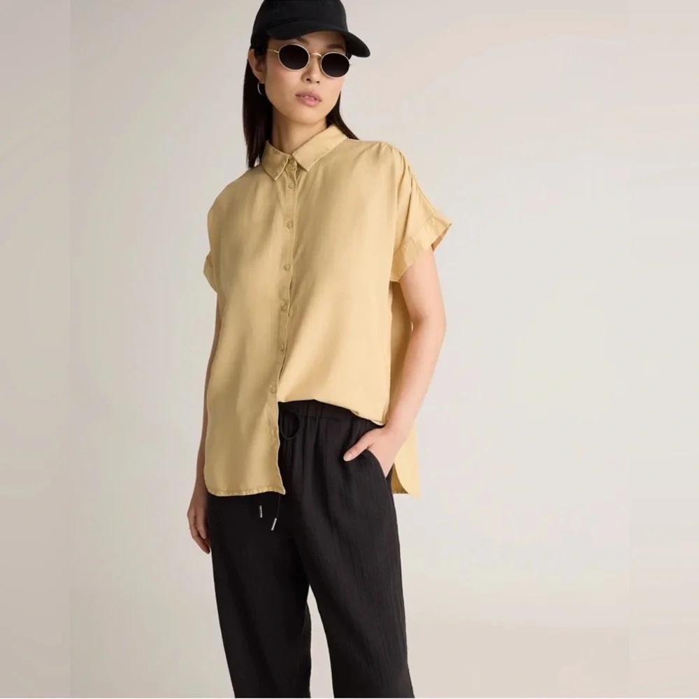 NWT Quince Gauze Beach Pants – Black – Size XL 29” Inseam